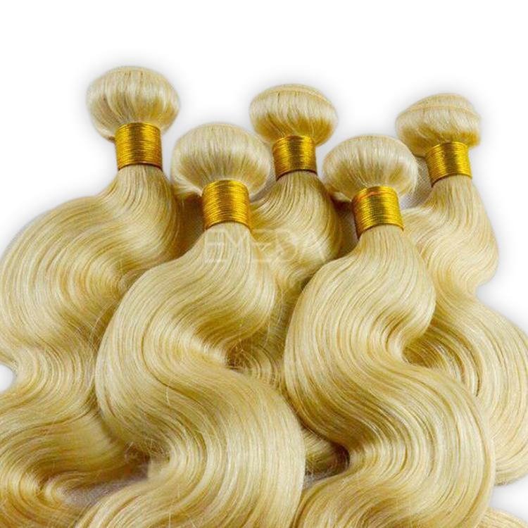 613 Blonde Human Hair Weft Remy Best Quality Hair Extensions Brazilian Hair Weave  LM276